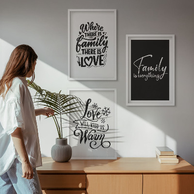 Gerahmtes bilderset Familie, Liebe, Wärme, Zuhause