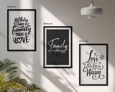 Gerahmtes bilderset Familie, Liebe, Wärme, Zuhause