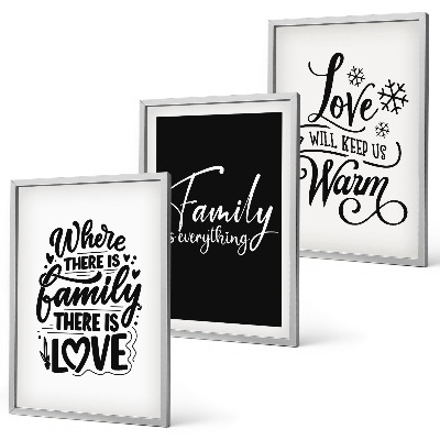 Gerahmtes bilderset Familie, Liebe, Wärme, Zuhause