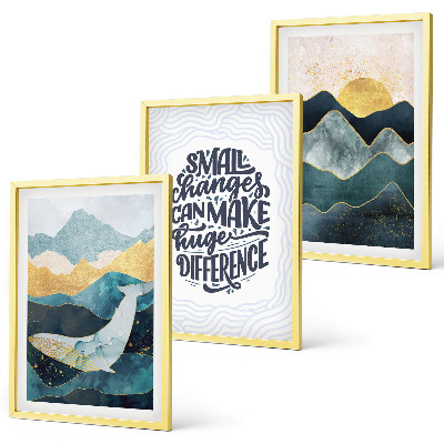 Bilder-3er-set mit rahmen Abstrakte Berginspiration
