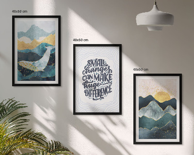 Bilder-3er-set mit rahmen Abstrakte Berginspiration