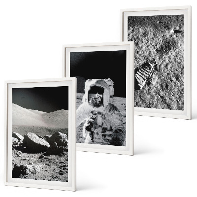 Gerahmtes bilderset NASA-Fotos vom Mond Astronaut