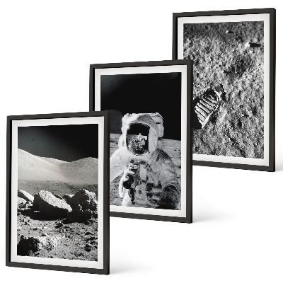Gerahmtes bilderset NASA-Fotos vom Mond Astronaut