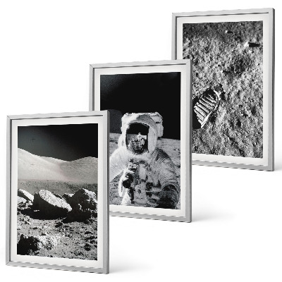 Gerahmtes bilderset NASA-Fotos vom Mond Astronaut