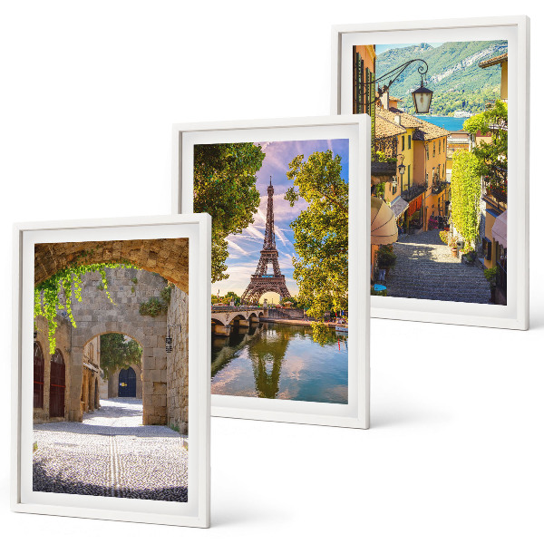 Gerahmtes bilderset Straßen der Eiffel-Architektur