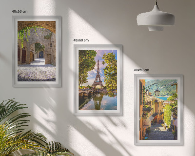 Gerahmtes bilderset Straßen der Eiffel-Architektur
