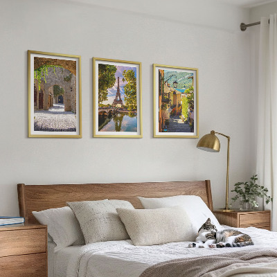 Gerahmtes bilderset Straßen der Eiffel-Architektur