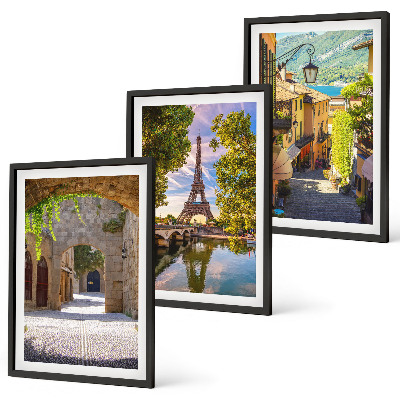 Gerahmtes bilderset Straßen der Eiffel-Architektur