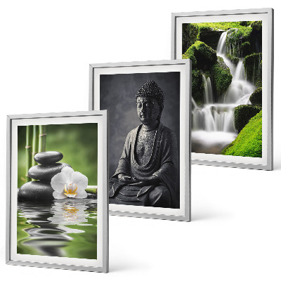 Gerahmtes bilderset Entspannende Zen-Wassermalerei