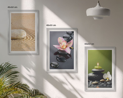 Bilder-3er-set mit rahmen Entspannende Zen-Steinmotive