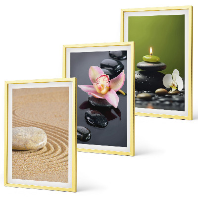 Bilder-3er-set mit rahmen Entspannende Zen-Steinmotive
