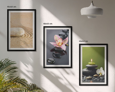 Bilder-3er-set mit rahmen Entspannende Zen-Steinmotive