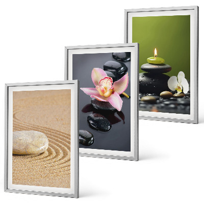 Bilder-3er-set mit rahmen Entspannende Zen-Steinmotive