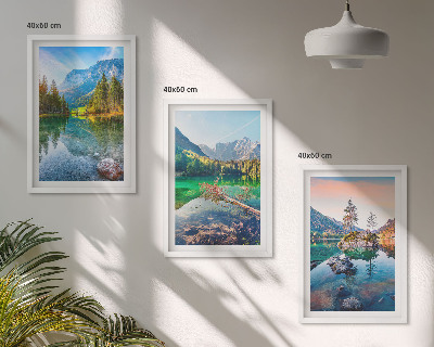 Bilder-3er-set mit rahmen Naturlandschaft der Bergseen