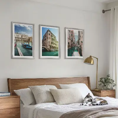 Gerahmtes Bilderset mit Architektur der Kanäle von Venedig