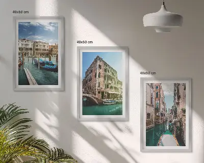 Gerahmtes Bilderset mit Architektur der Kanäle von Venedig
