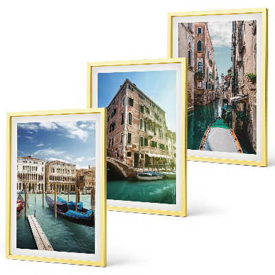 Gerahmtes bilderset Architektur der Kanäle von Venedig