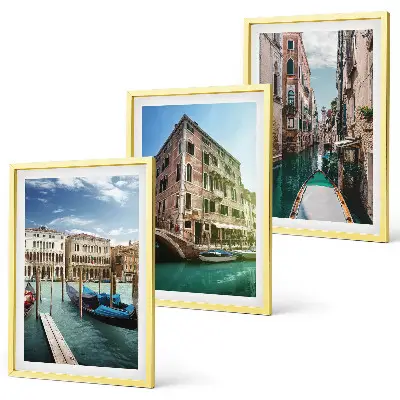 Gerahmtes Bilderset mit Architektur der Kanäle von Venedig