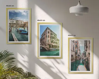 Gerahmtes Bilderset mit Architektur der Kanäle von Venedig