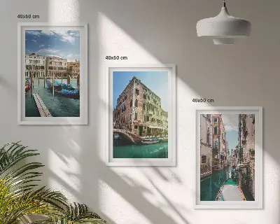 Gerahmtes Bilderset mit Architektur der Kanäle von Venedig