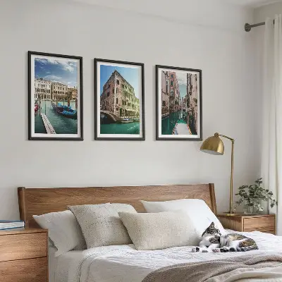 Gerahmtes Bilderset mit Architektur der Kanäle von Venedig