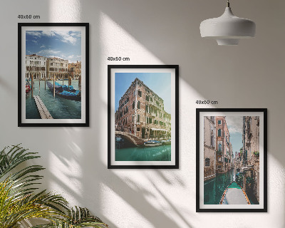 Gerahmtes bilderset Architektur der Kanäle von Venedig