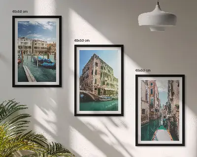 Gerahmtes Bilderset mit Architektur der Kanäle von Venedig