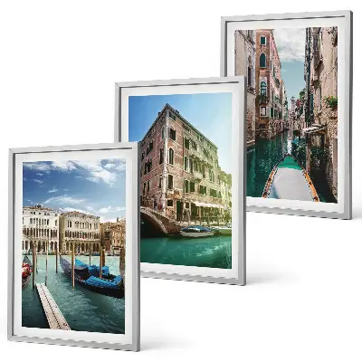 Gerahmtes Bilderset mit Architektur der Kanäle von Venedig