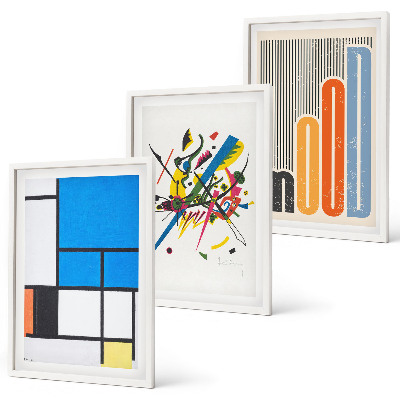 Bilder-3er-set mit rahmen Abstrakte moderne Geometrie