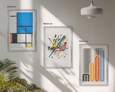 Bilder-3er-set mit rahmen Abstrakte moderne Geometrie