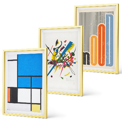 Bilder-3er-set mit rahmen Abstrakte moderne Geometrie