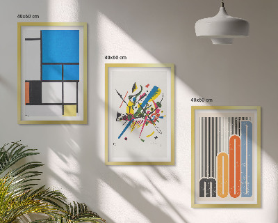 Bilder-3er-set mit rahmen Abstrakte moderne Geometrie
