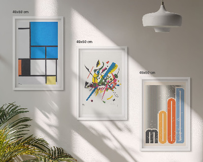 Bilder-3er-set mit rahmen Abstrakte moderne Geometrie