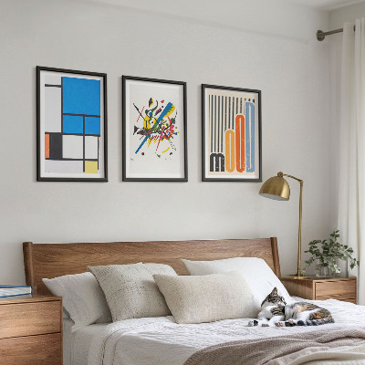 Bilder-3er-set mit rahmen Abstrakte moderne Geometrie