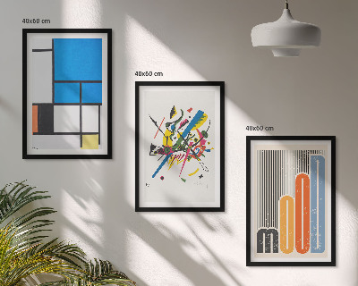 Bilder-3er-set mit rahmen Abstrakte moderne Geometrie