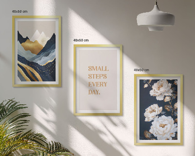 Gerahmtes bilderset Abstrakte Berge und Blumen Inspiration
