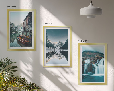 Bilder-3er-set mit rahmen Berglandschaften Wasserfall See
