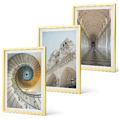 Gerahmtes bilderset Wendeltreppe der Kathedralenfassade