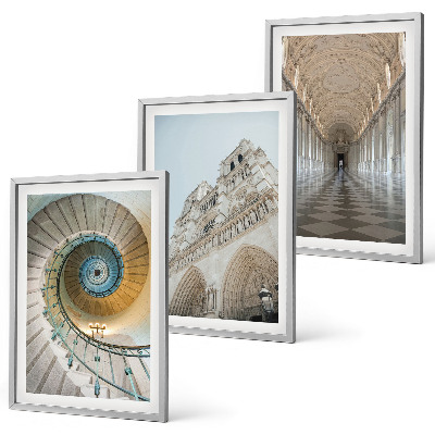 Gerahmtes bilderset Wendeltreppe der Kathedralenfassade