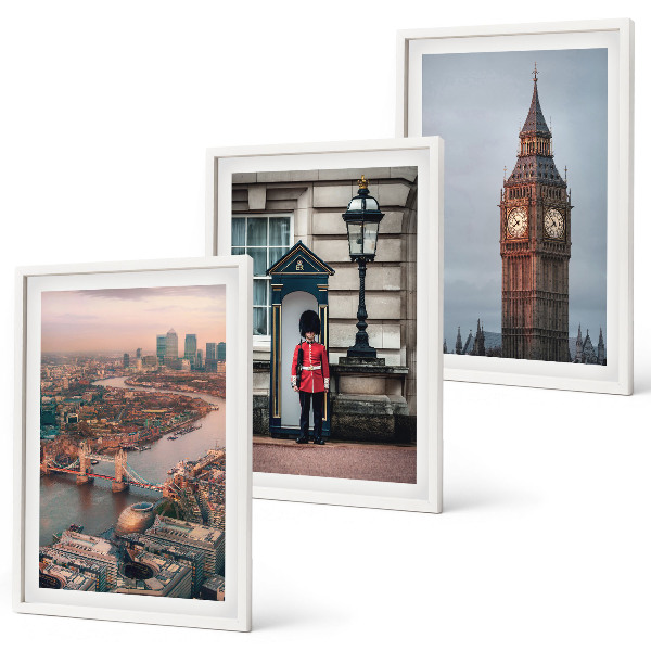 Bilder-3er-set mit rahmen London Bridge Guardian Big Ben