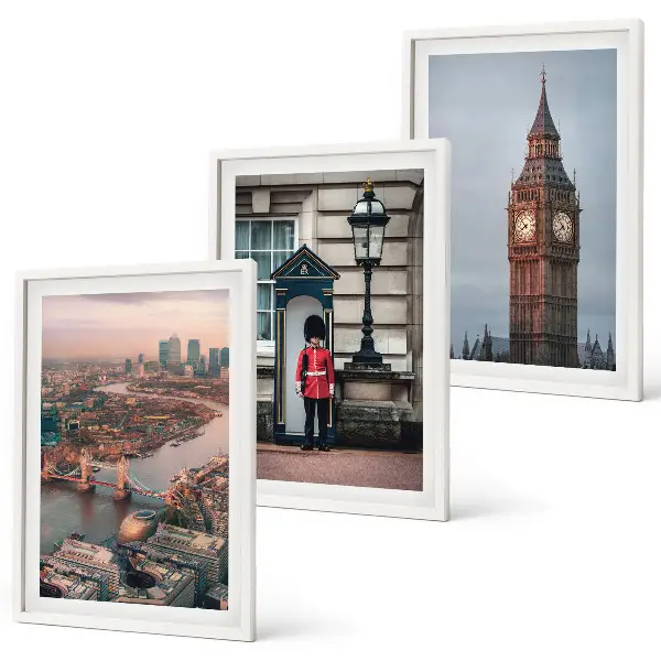London Bridge Guardian Big Ben Bilder-3er-Set mit Rahmen