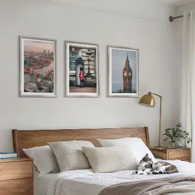 London Bridge Guardian Big Ben Bilder-3er-Set mit Rahmen