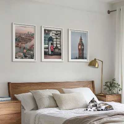 London Bridge Guardian Big Ben Bilder-3er-Set mit Rahmen