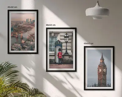London Bridge Guardian Big Ben Bilder-3er-Set mit Rahmen