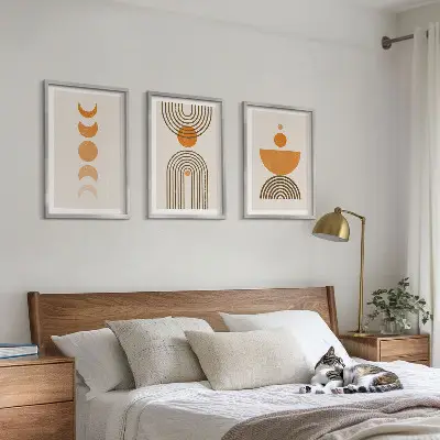 3er-Set Bilder mit Rahmen im Boho-Stil minimalistische Dekoration