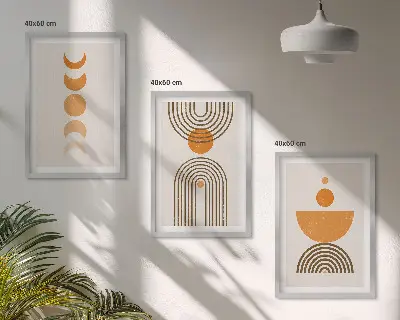 3er-Set Bilder mit Rahmen im Boho-Stil minimalistische Dekoration