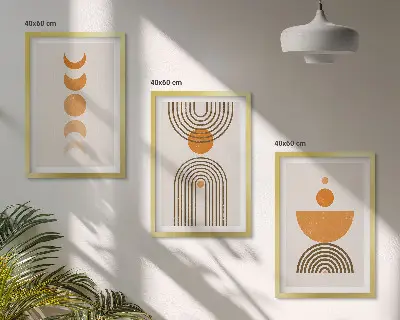 3er-Set Bilder mit Rahmen im Boho-Stil minimalistische Dekoration