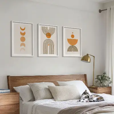 3er-Set Bilder mit Rahmen im Boho-Stil minimalistische Dekoration