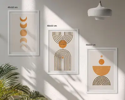 3er-Set Bilder mit Rahmen im Boho-Stil minimalistische Dekoration