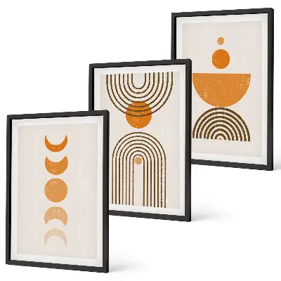 3er-Set Bilder mit Rahmen im Boho-Stil minimalistische Dekoration